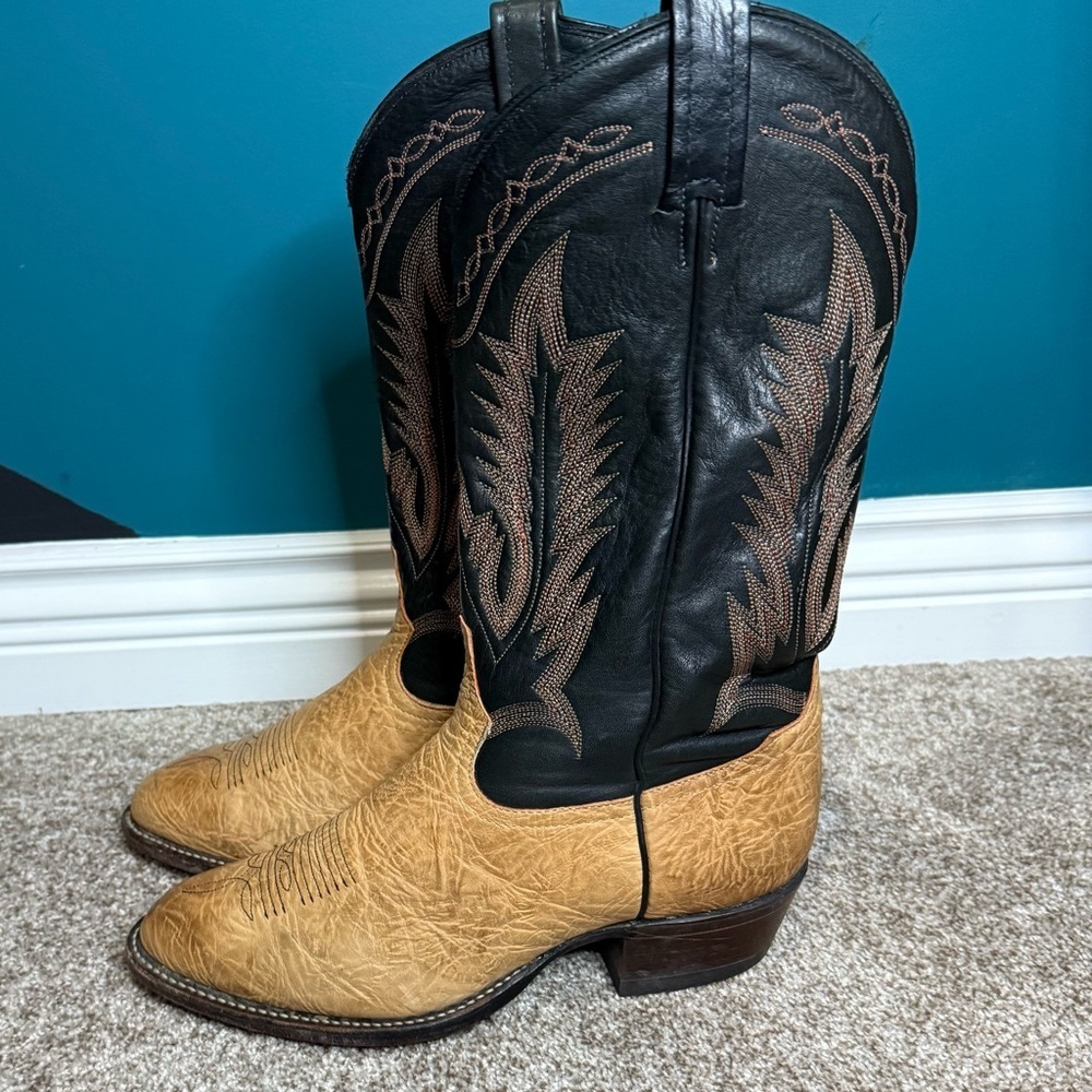 Tony Lama Men's Tan And Black Western Boots